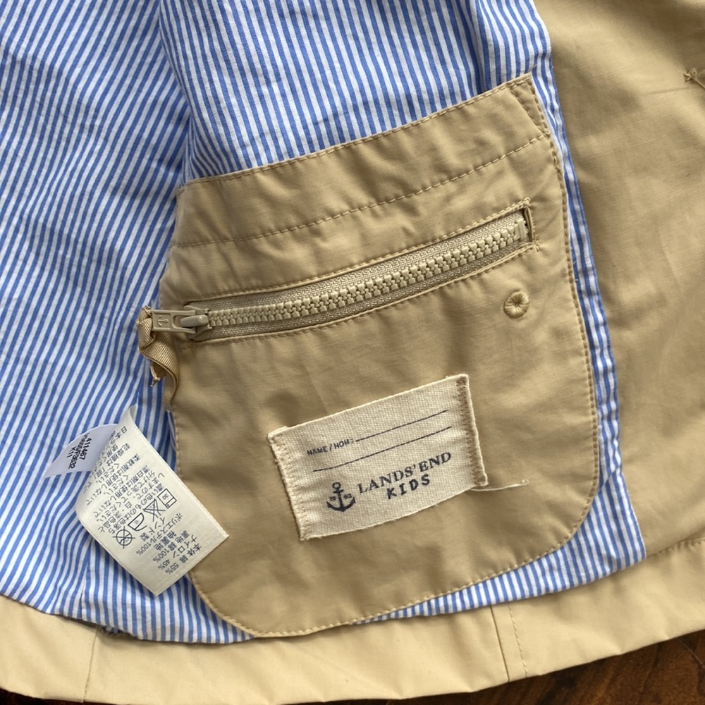 Girls Lands End khaki coat - Picture 5 of 7